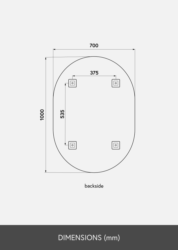 KAILA Огледало Овално 70x100 cm