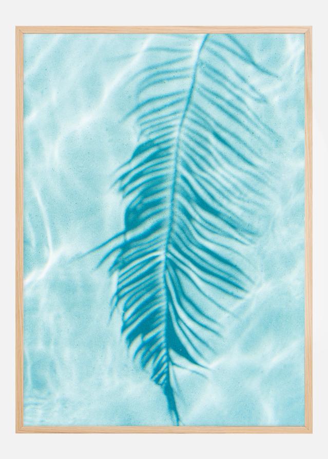 Turquoise Palm Leave Постер