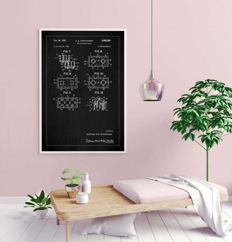 Patent Print - Lego Block II - Black Постер