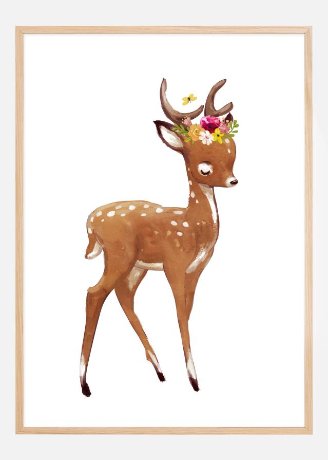 Flower Deer Постер