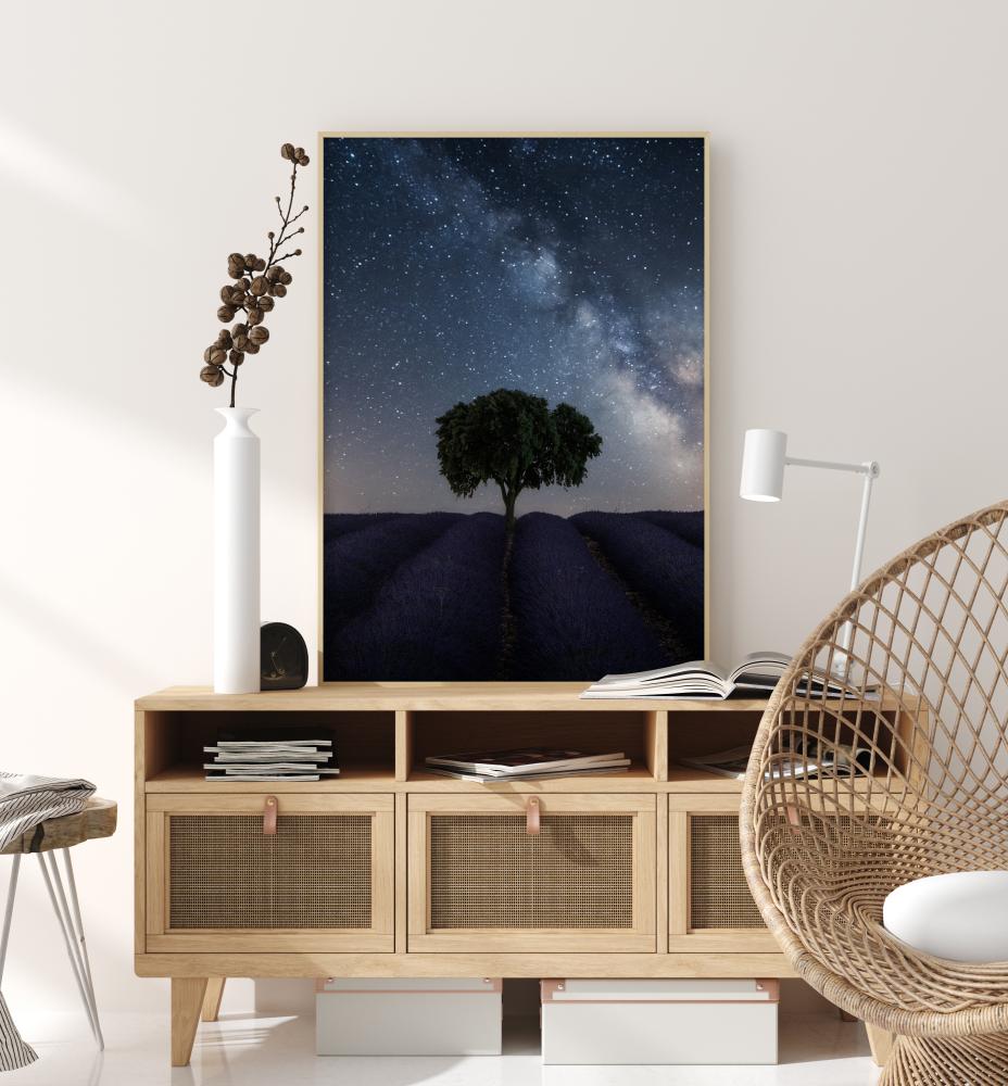 Tree And Milky Way Постер