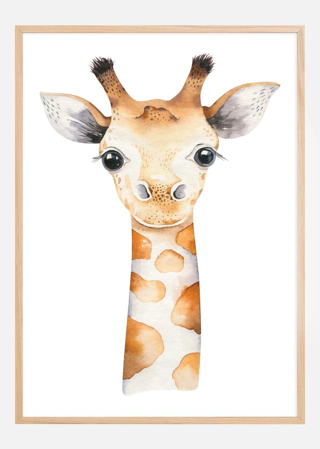 Giraffe Watercolor Постер