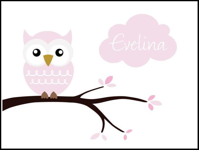 Owl Name Постер Pink