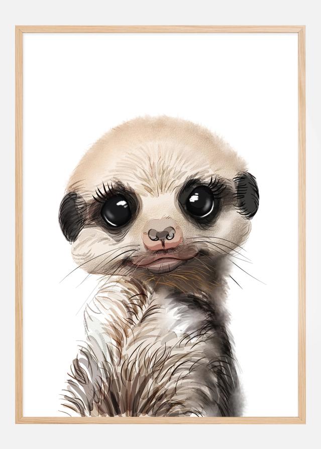 Meerkat Watercolor Постер