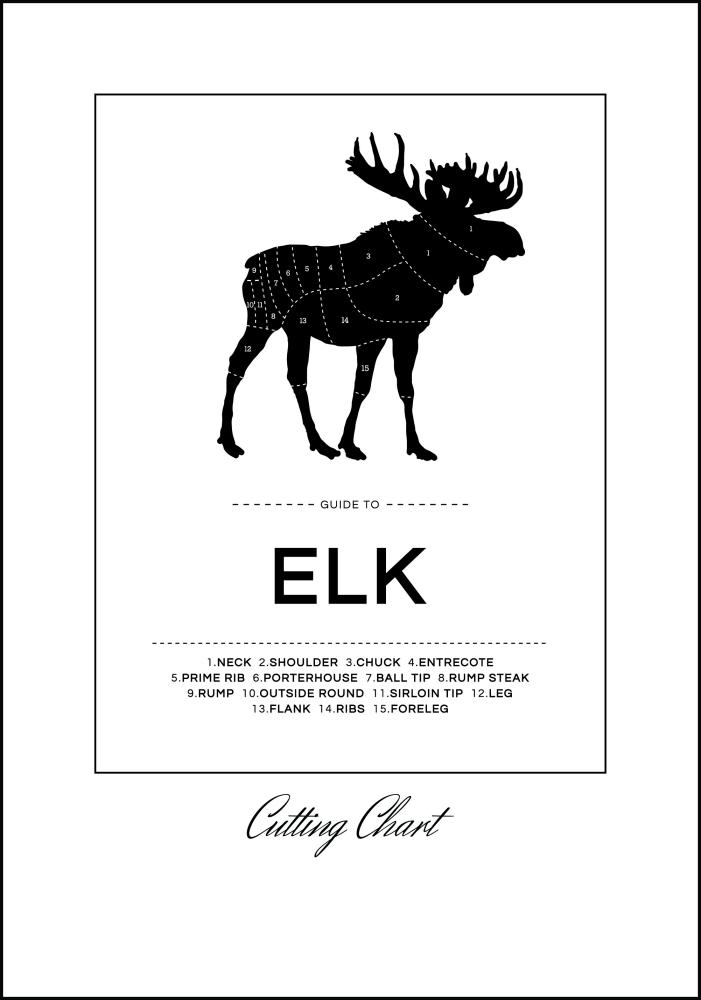 Elk Cut Chart Постер