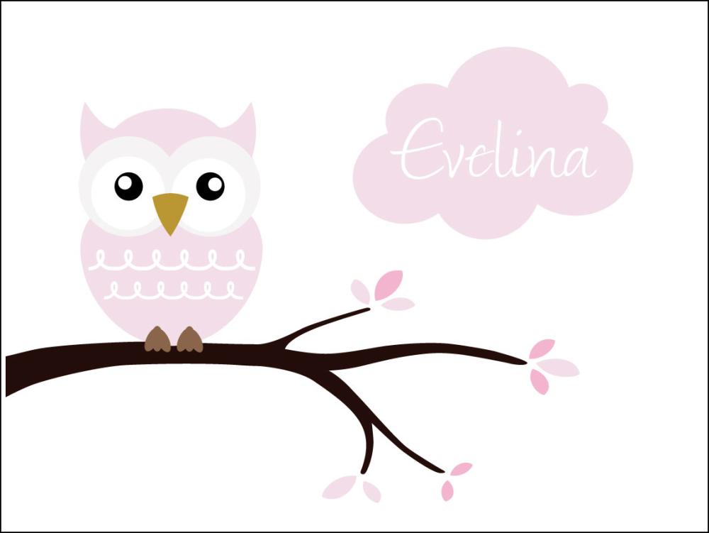 Owl Name Постер Pink