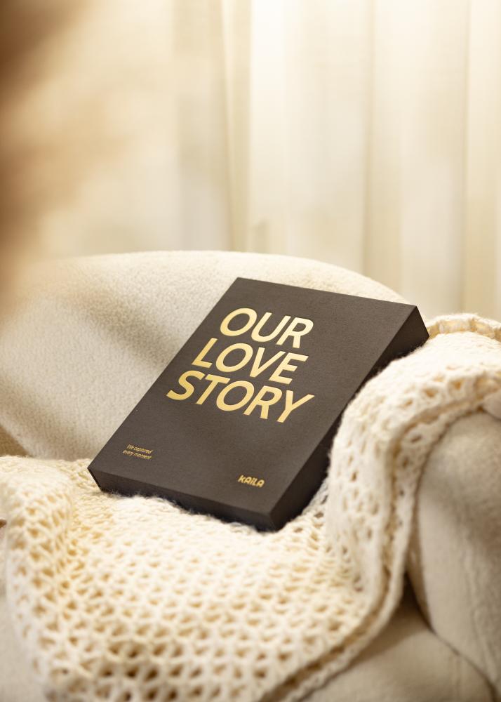 KAILA OUR LOVE STORY Black - Coffee Table Photo Album (60 Черни страници)