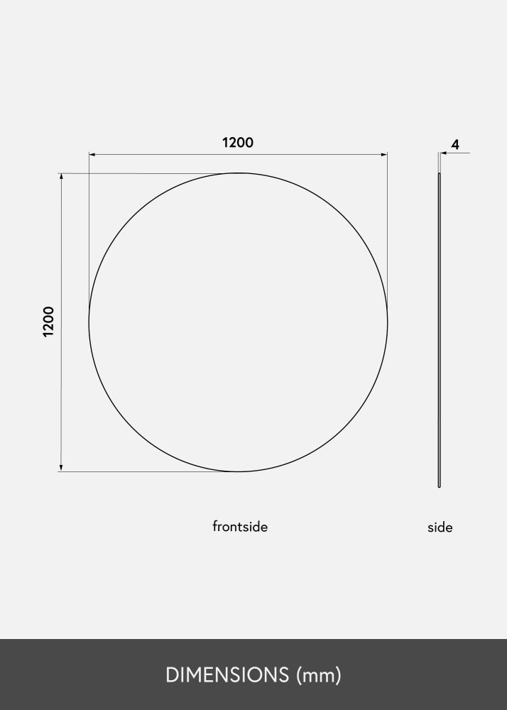 KAILA Кръгъл Огледало 120 cm Ø