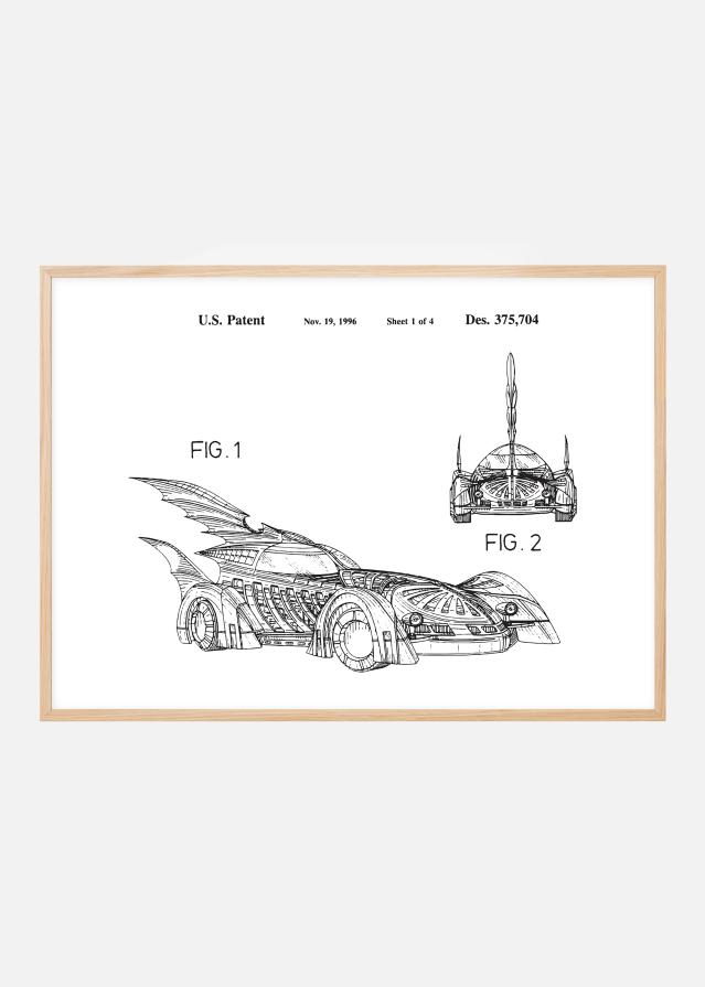 Патентен чертеж - Batman - Batmobile 1996 в Постер