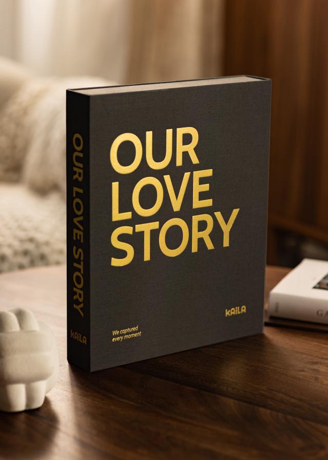 KAILA OUR LOVE STORY Black - Coffee Table Photo Album (60 Черни страници)