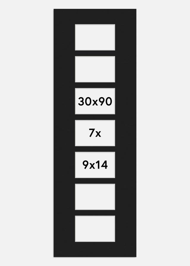 Паспарту Черно 30x90 cm - Колаж 7 Снимки (9x14 cm)