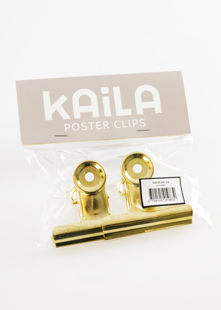 KAILA Постер Clip Gold 65 mm - Опаковка от 2 бр.