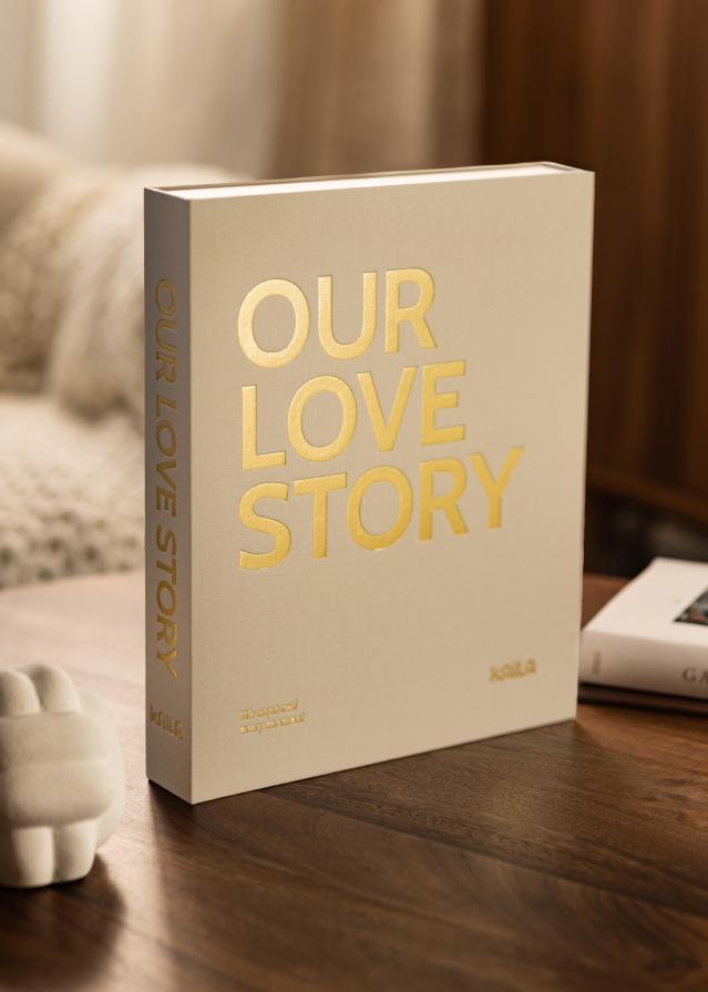 KAILA OUR LOVE STORY Creme - Coffee Table Photo Album (60 Черни страници)