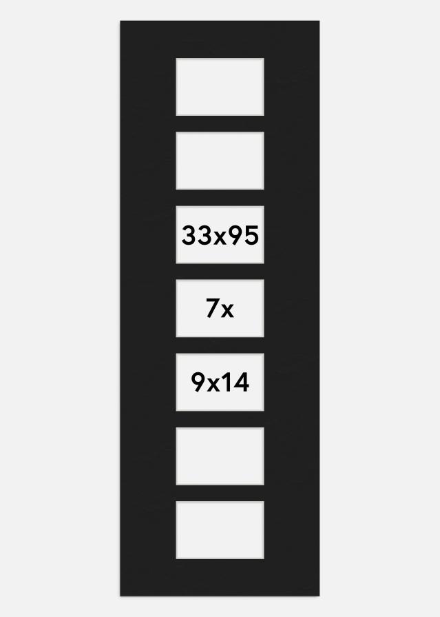 Паспарту Черно 33x95 cm - Колаж 7 Снимки (9x14 cm)