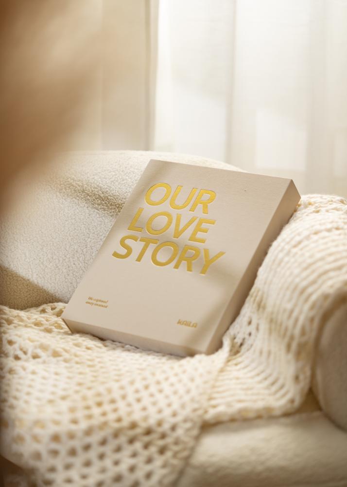 KAILA OUR LOVE STORY Creme - Coffee Table Photo Album (60 Черни страници)