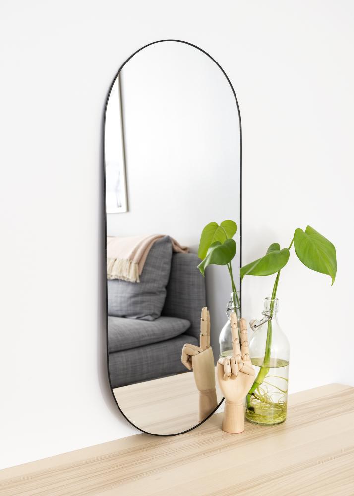 Овално Mirror Jersey- Thin Black 35x80 cm