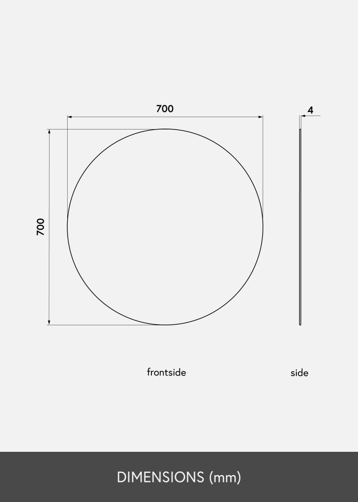 KAILA Кръгъл Огледало 70 cm Ø