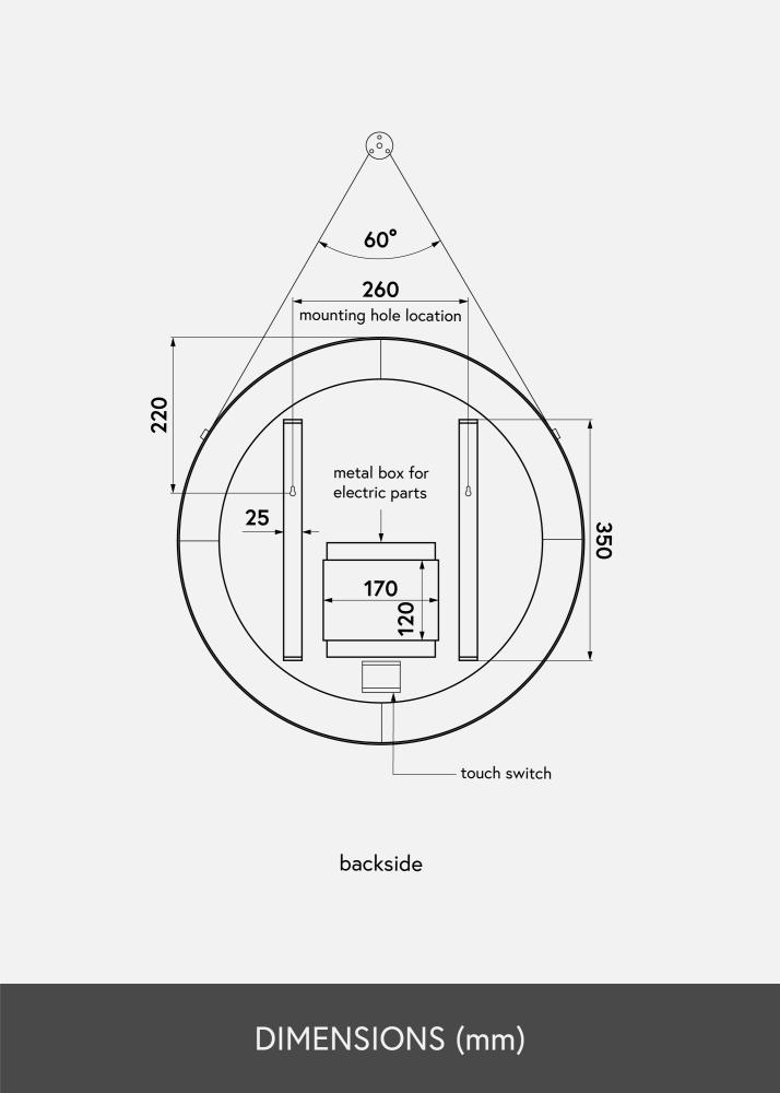 KAILA Огледало Belt LED Златно 60 cm Ø