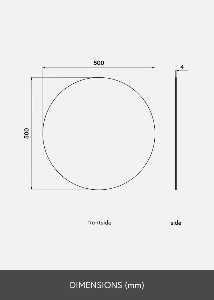 KAILA Кръгъл Огледало 50 cm Ø