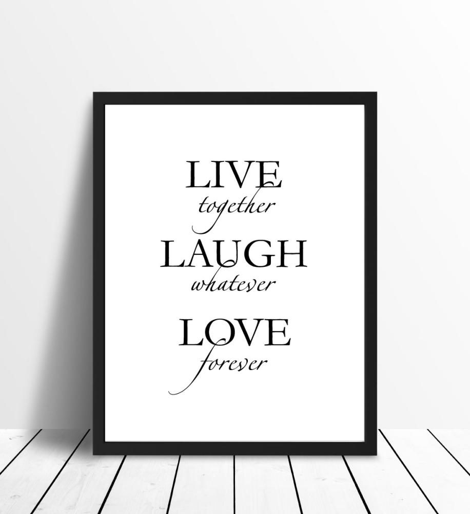 Live, laugh, love - Черно Постер