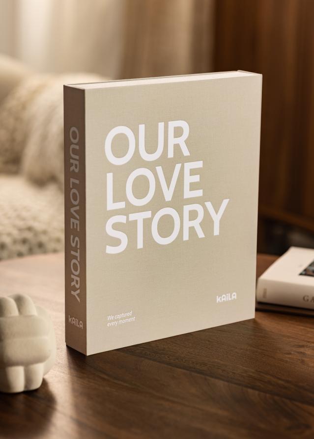 KAILA OUR LOVE STORY Grey - Coffee Table Photo Album (60 Черни страници)