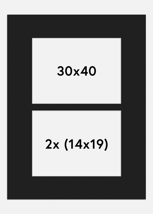 Паспарту Черно 30x40 cm - Колаж 2 Снимки (14x19 cm)