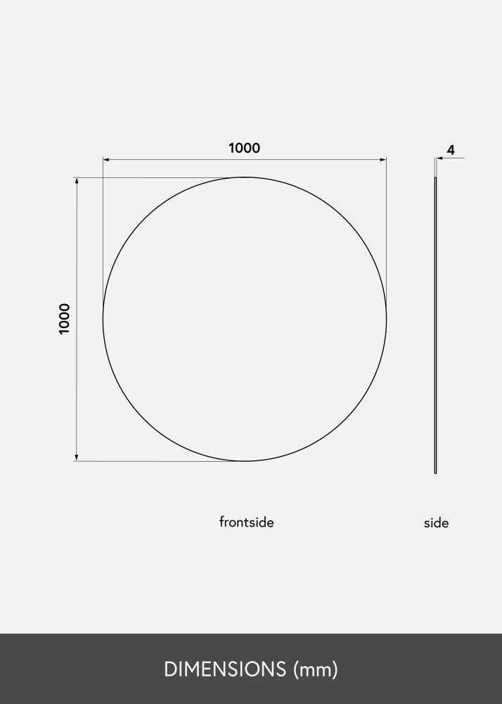 KAILA Кръгъл Огледало 100 cm Ø