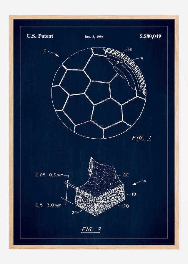 Patent Print - Football - Blue Постер