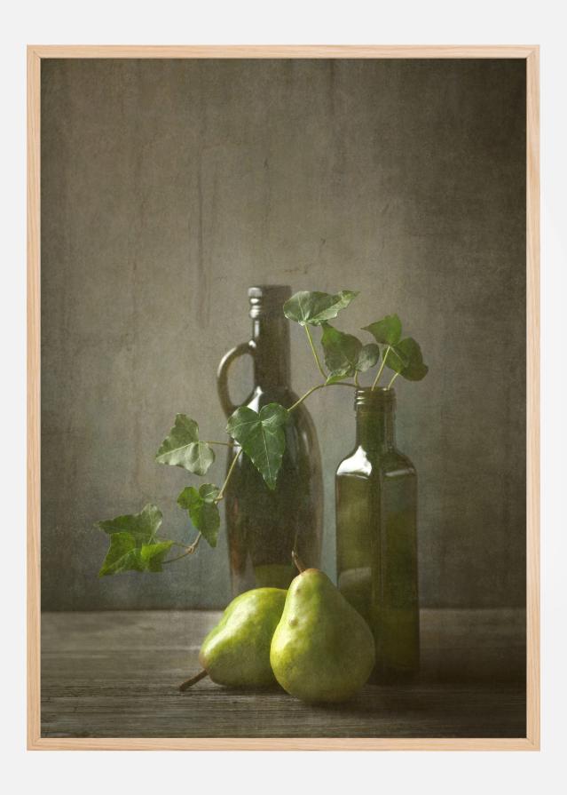 Pears And Bottles Постер