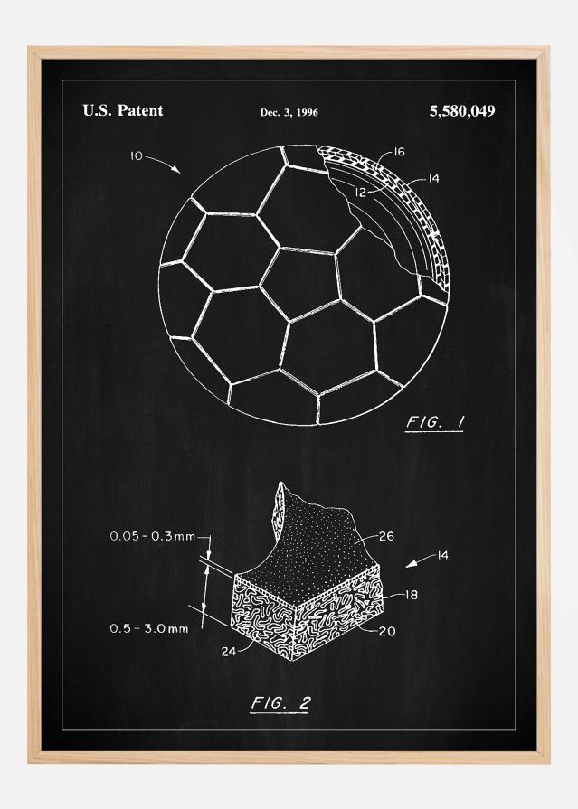 Patent Print - Football - Black Постер