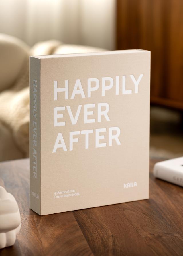 KAILA HAPPILY EVER AFTER Creme - Coffee Table Photo Album (60 Черни страници)