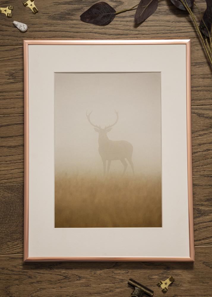 Ram Poster Frame Aluminum Roséguld 70x100 cm - Passepartout Vit 24x36 inches