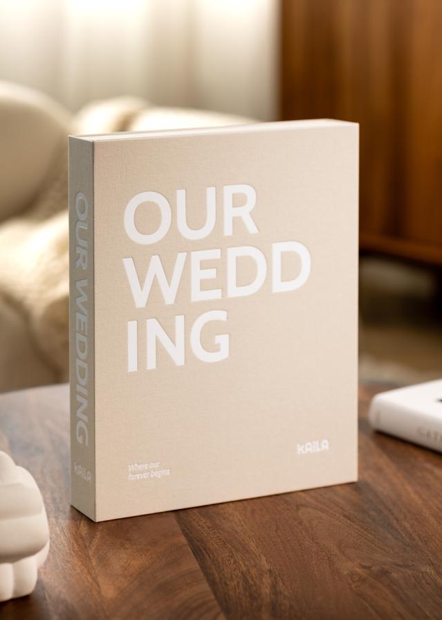 KAILA OUR WEDDING Creme - Coffee Table Photo Album (60 Черни Страници)