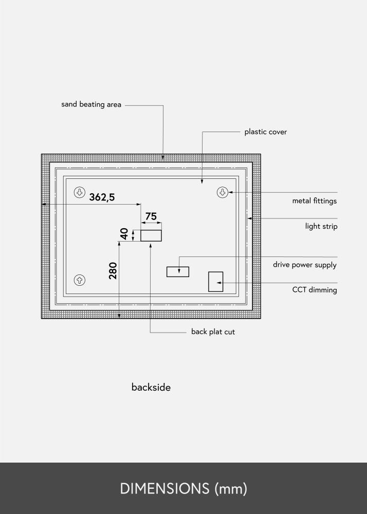 KAILA Огледало Rectangle II LED 60x80 cm