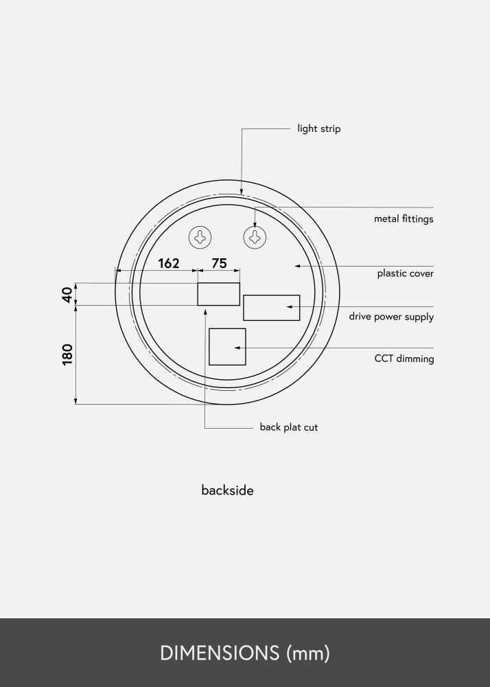 KAILA Огледало LED 40 cm Ø