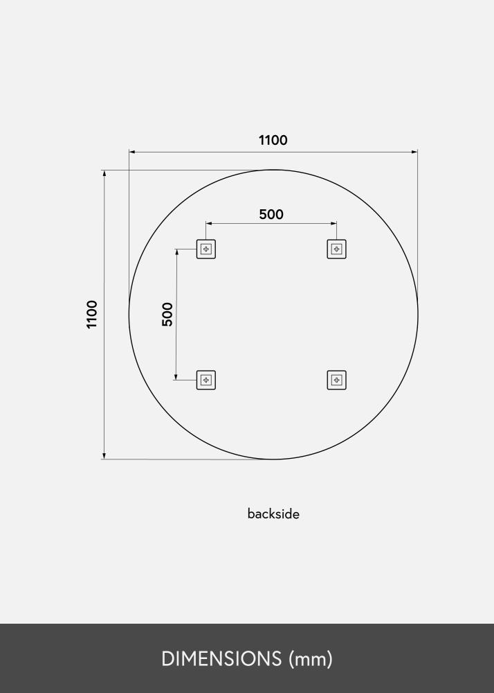 KAILA Кръгъл Огледало Deluxe 110 cm Ø