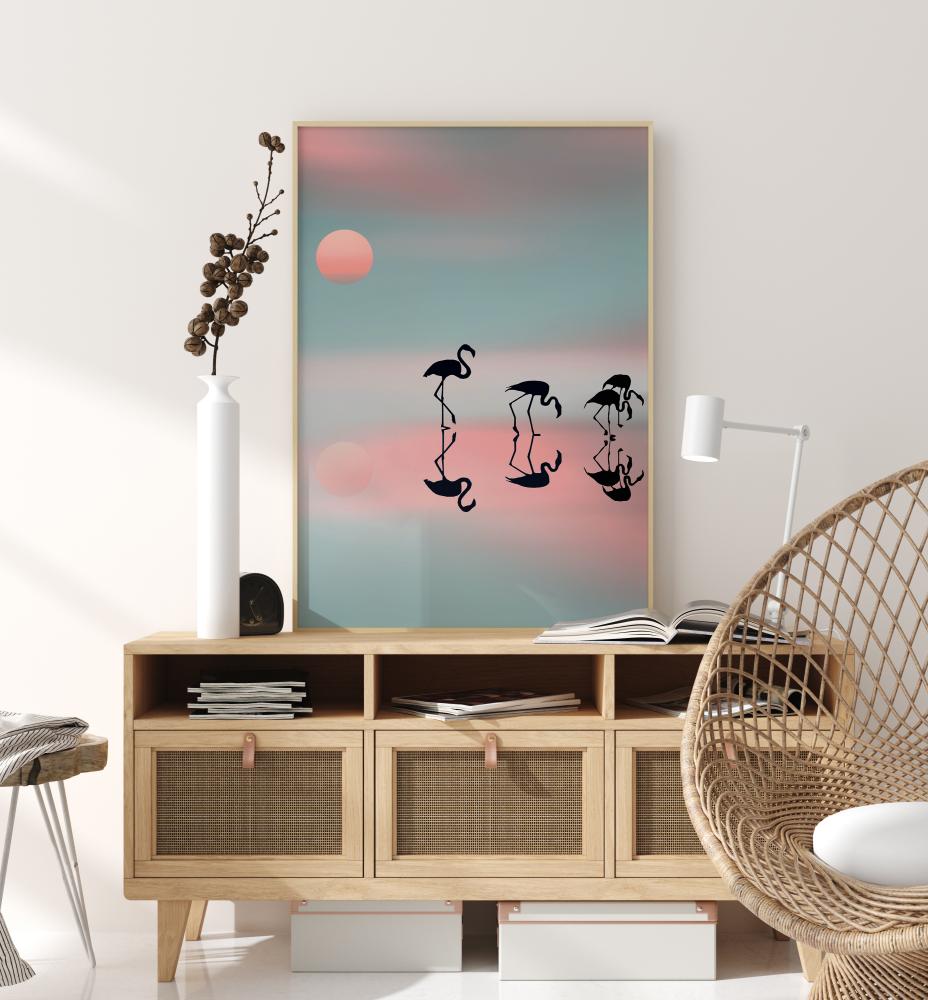 Family Flamingos Постер