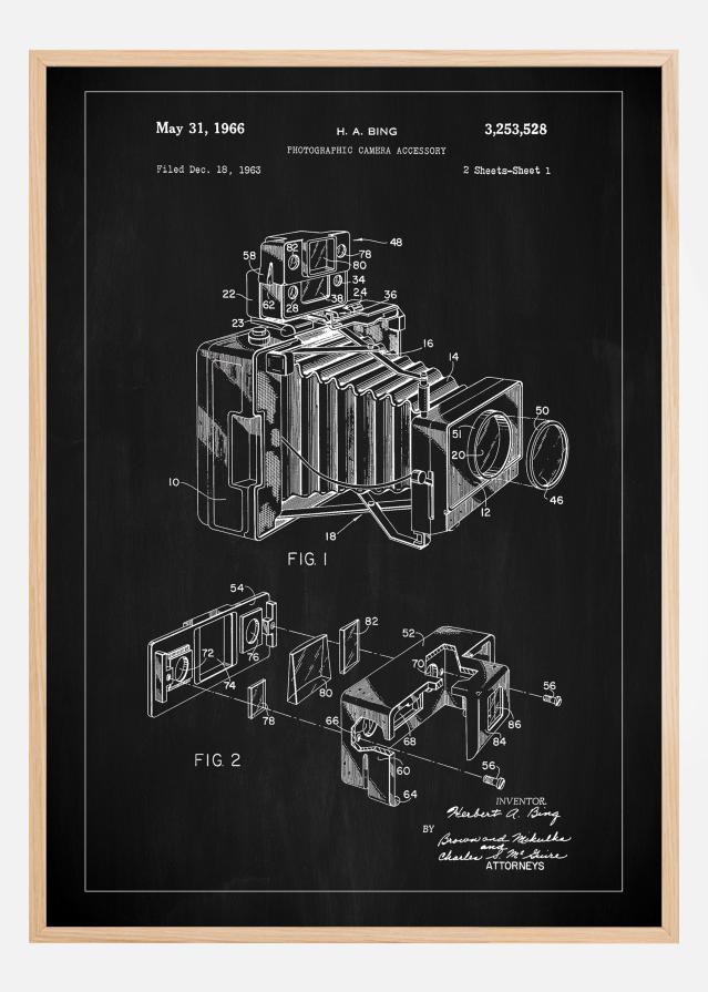 Patent Print - Photographic Camera - Black Постер