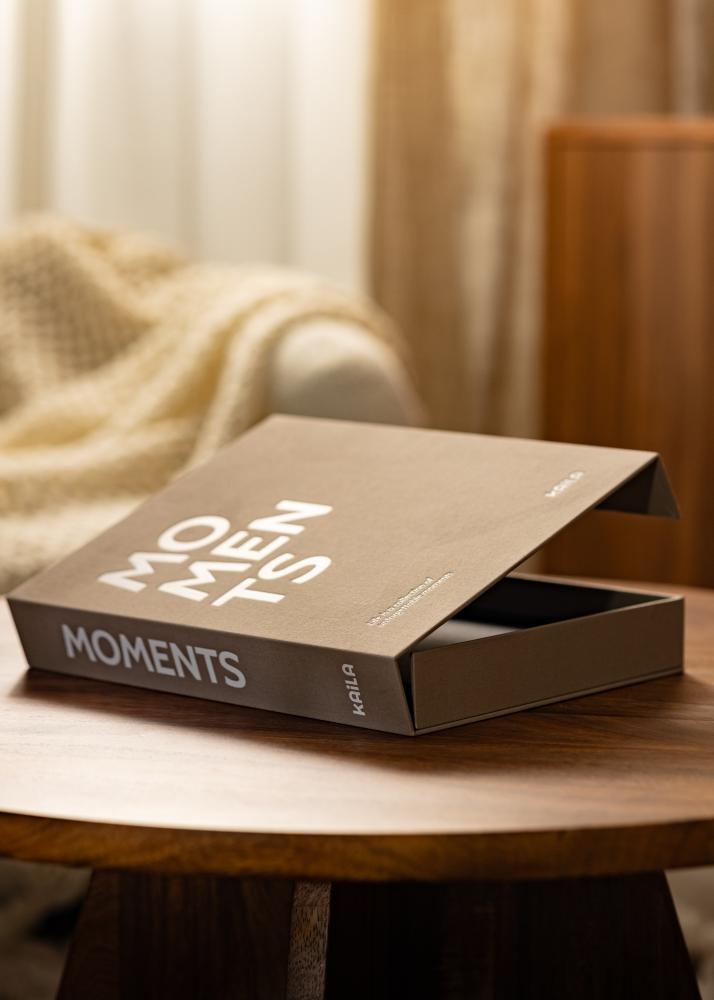 KAILA MOMENTS Grey - Coffee Table Photo Album (60 Черни Страници / 30 листа)