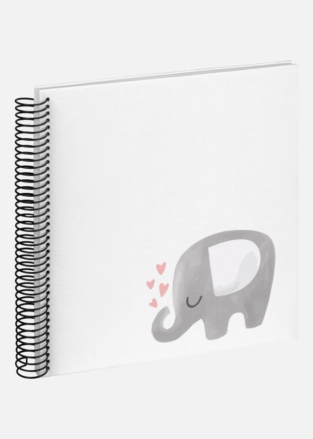 Baby Elephant Hearting Албум със спирала бяло - 24x24 cm (40 Бели Страници)