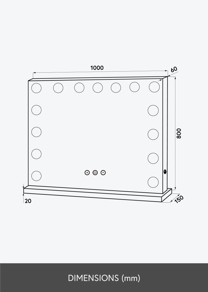 KAILA Козметично огледало Hollywood Edge 15 E27 Розово златно 100x80 cm