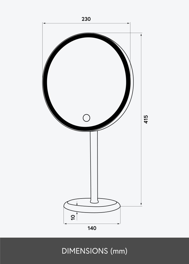 KAILA Козметично огледало Pillar LED Magnifying 20 cm Ø