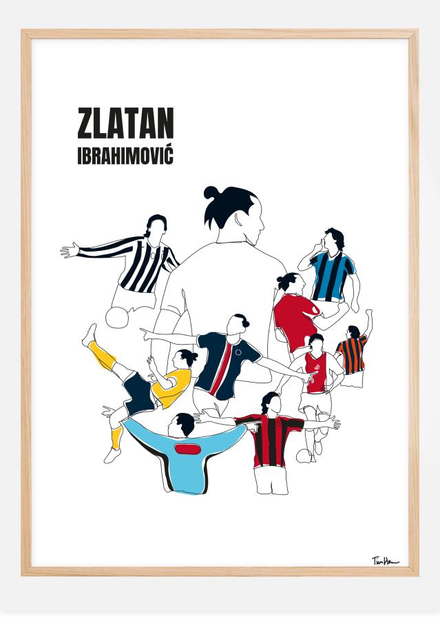 History Of Zlatan With Name And-Colours Постер