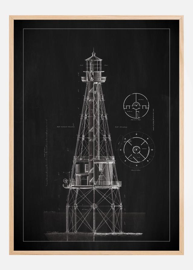 Griffeltavla - Fyr - Ship Shoal Lighthouse Постер