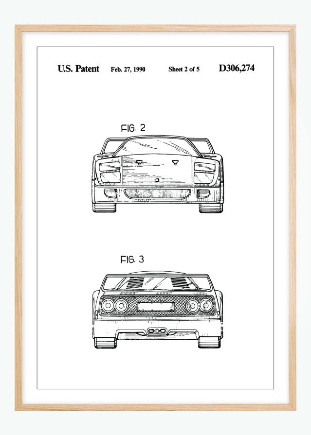 Патентен чертеж - Ferrari F40 III Постер