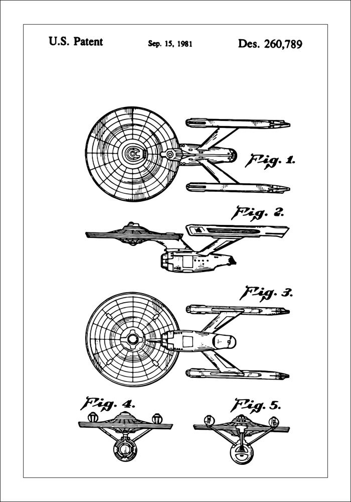 Патентен чертеж - Star Trek - USS Enterprise Постер