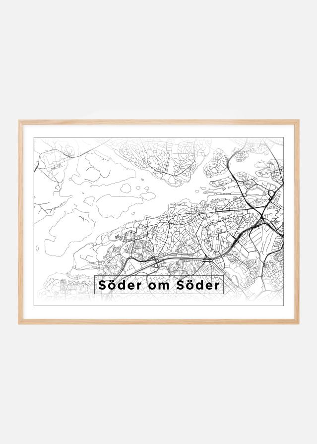 Söder om Söder - Vit Poster