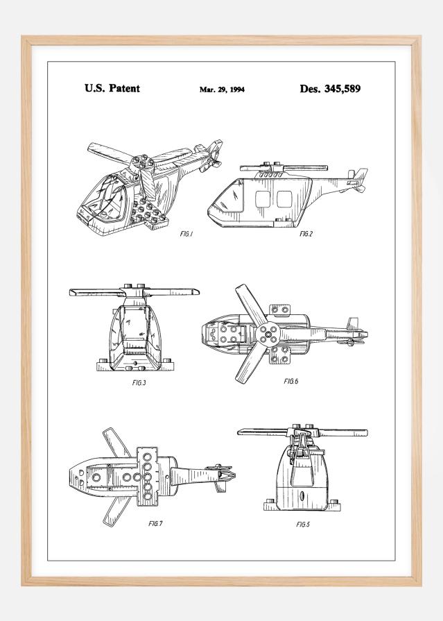 Patent Print - Lego Helicopter - White Постер