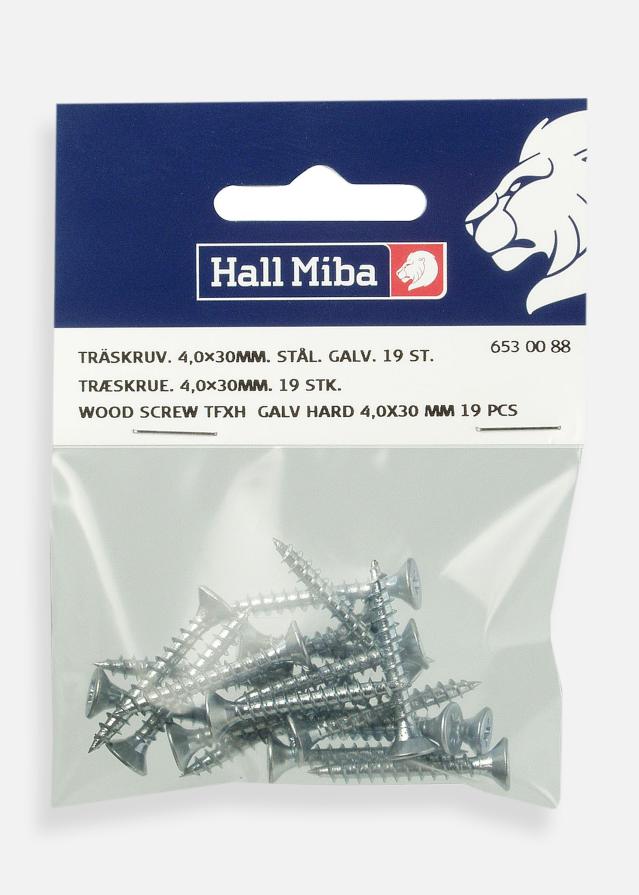 Винт за дърво TFXH 4,0x30 mm Стомана 19 бр