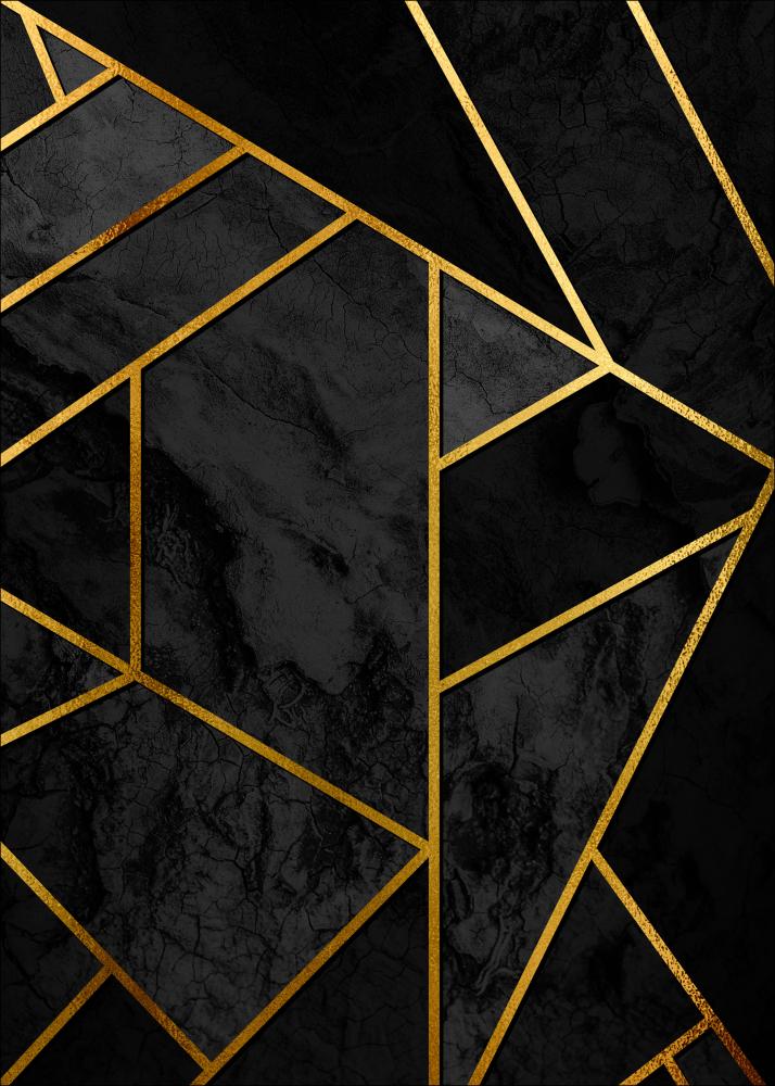 Gold & Black Marble Постер